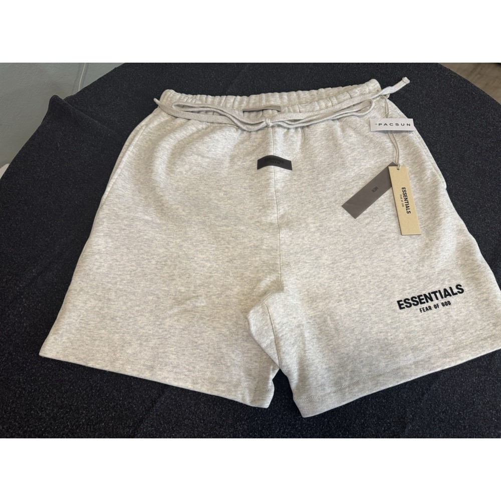 Essentials Fear of God Men's Oatmeal Cotton Sweat Shorts NWT (M/L, Light Or Dark